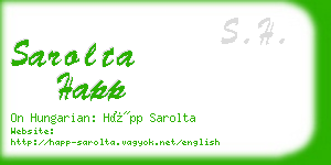 sarolta happ business card